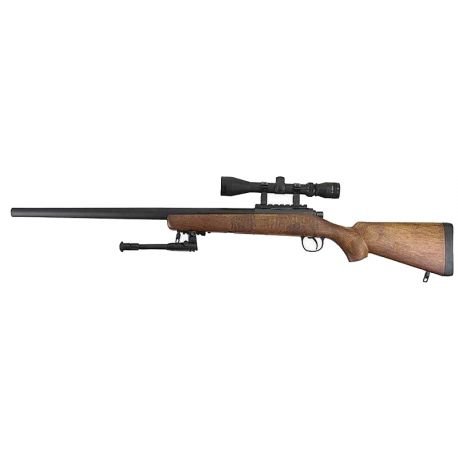 Well MB02G Bolt Action Airsoft Sniper Rifle – 500 FPS – Wood Stock