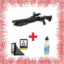 AGM Airsoft Pack de Noel Fusil à Pompe M180-C2 NL-M180C2 Pack de Noel