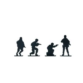 4x Cible Metalique Silhouette Soldats (ASG)
